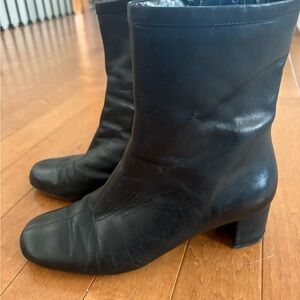 Classic Black Leather Ankle Boots